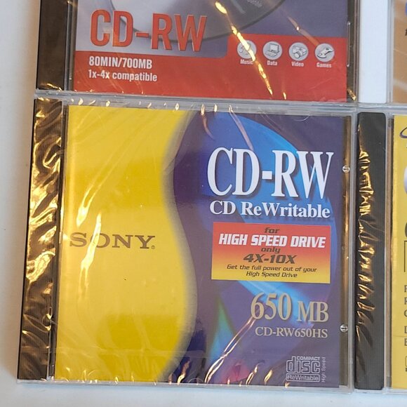 Lot of 5 BLANK CDs Sealed imation SONY Memorex Verbatim Maxell - Picture 7 of 8